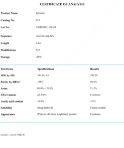 COA CJC-1295, GHRP-2 10mg (Blend) COA-Epithalon-Epitalon-20mg