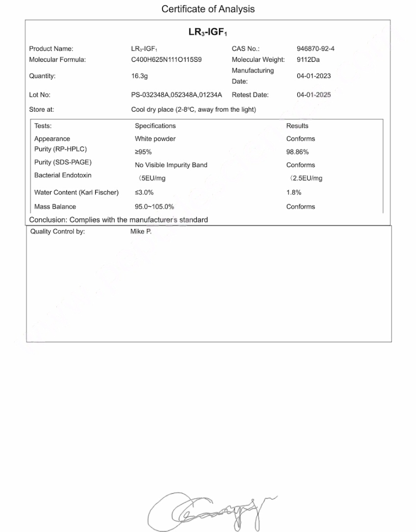 IGF-1 LR3 (Receptor Grade) 100mcg x 10 Vials