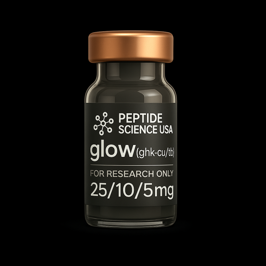 GLOW: GHK-cu 25mg, TB-500 10mg, BPC-157 5mg Blend (Improved formulation) GLOW: GHK-cu 25mg, TB-500 10mg, BPC-157 5mg Blend (Improved formulation)